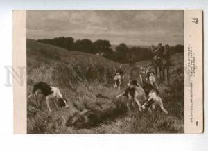 233630 HUNT Pointer DOG wild boar hunting BORCHARD SALON 1910