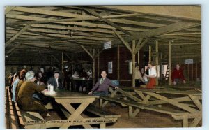 McCLELLAND FIELD, CA California ~ EATING HUT Interior  c1940s Linen  Postcard