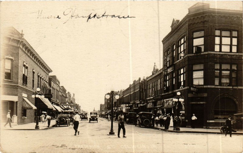 PC CPA US, IOWA, OELWEIN, FREDERICK ST, 1921, REAL PHOTO POSTCARD (b6390)