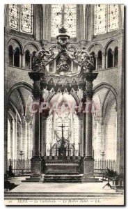 Old Postcard Sens La Cathedrale Mailre The Altar