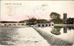 Postcard DAM SCENE Appleton Wisconsin WI AL3497