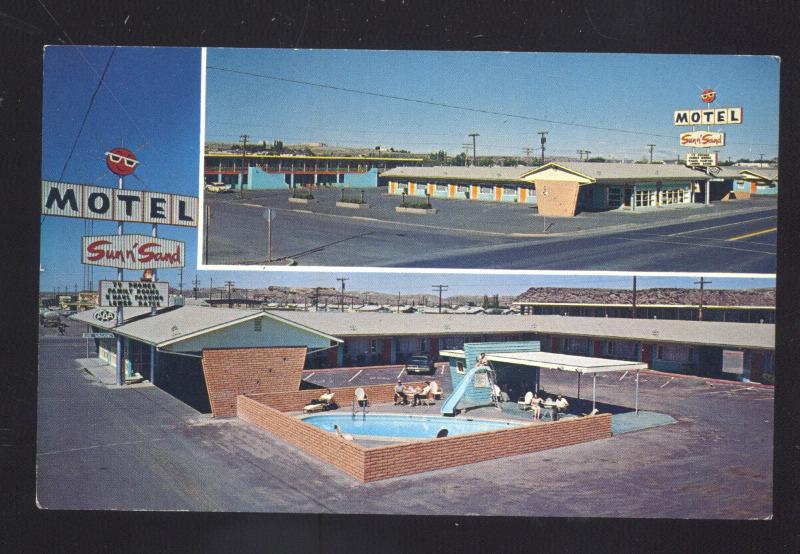HOLBROOK ARIZONA ROUTE 66 SUN N SAND MOTEL SWIMMING POOL VINTAGE POSTCARD