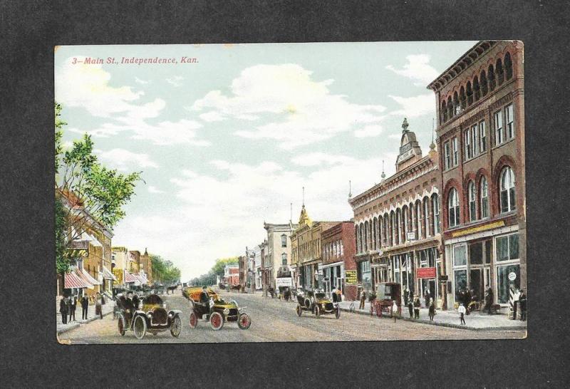Vintage Postcard Main Street Independence KS!