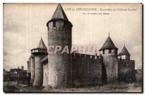 Postcard Old Cite Carcassonne Ensemble of Chateau Comtal