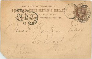 Entier Postal Stationery Postal Great Britain Great Britain 1890 London to Ne...