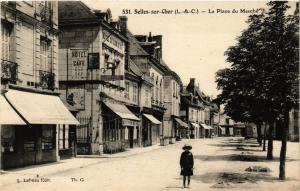 CPA SELLES-sur-CHER - La Place du Marché (253337)