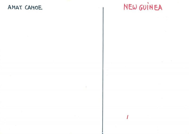 HANDCRAFTED CONTINENTAL SIZE POSTCARD AMAT CANOE NEW GUINEA