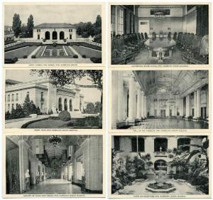 (6 cards) Gardens and Interior of the Pan American Building - Washington DC - WB