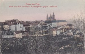 Czechoslovakia Gruss Aus Prag Blick Auf Dem Strahower KLostergarten Gegen Hra...