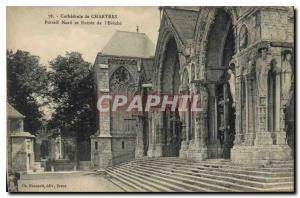 Postcard Old Cathedral of Chartres North Portal and Entree de l'Eveche