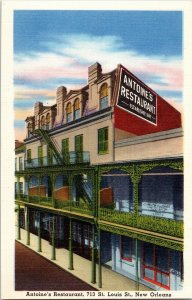 Antoine’s Restaurant New Orleans Vieux Carre Vintage Postcard Roy L Alciatore