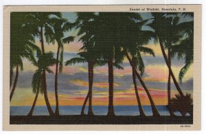 Honolulu, T.H., Sunset at Waikiki