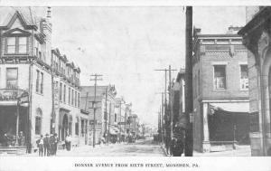 Monessen Pennsylvania Donner Avenue Sixth Street Antique Postcard K105440