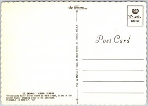 Dronningens Gade Main Street St, Thomas Virgin Islands VW Bug Cars Postcard