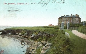 Vintage Postcard 1907 The Breakers Cliff Walk Newport RI Rhode Island Pub Robbin