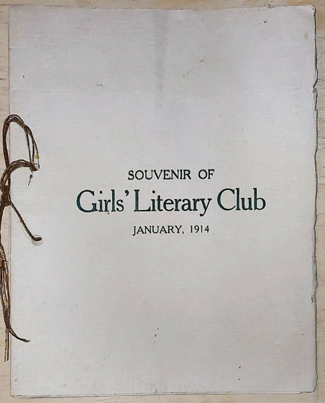 Souvenir Of Girls' Literary Club Booklet~January 1914~Tips on Etiquette & Form