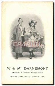 Old Postcard Mr and Mrs Darnemont duo comedians playing transformists Operett...