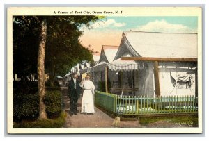 Vintage 1930's Colored Photo Postcard Tent City Ocean Grove New Jersey