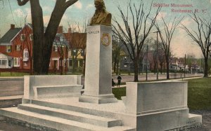 Vintage Postcard 1913 View of Schiller Monument Rochester New York N. Y.