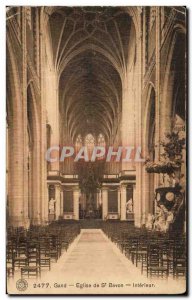 Postcard Old Ghent Church of St Bavo Interior