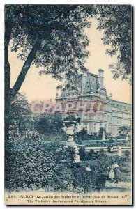 Old Postcard Paris Le Jardin des Tuileries and the Pavillon de Rohan