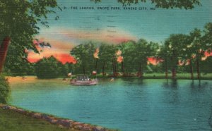 Vintage Postcard 1952 The Lagoon Swope Park Golf Course Kansas City Missouri MO