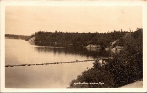 Real Photo Postcard Manistee River in Wellston, Michigan~606