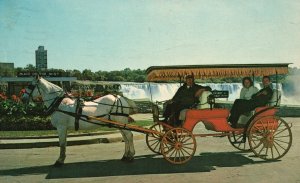 Vintage Postcard 1966 Riding Caleche Horses Niagara Falls Ontario Canada CAN