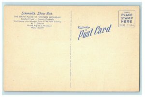 c1940's Schmidt's Show Bar Grand Rapids Michigan MI Vintage Postcard 