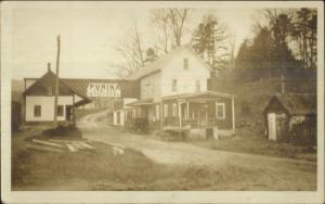 Warner NH Building Large PURINA Sign c1910 Real Photo Postcard