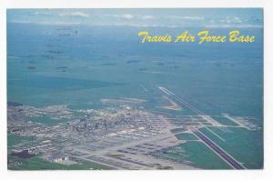 CA Travis Air Force Base Aerial View Vintage 1970 Postcard
