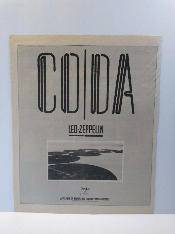 Led Zeppelin Coda AD 1982 Vintage Artwork Classic Hard Rock Music Ready To Frame