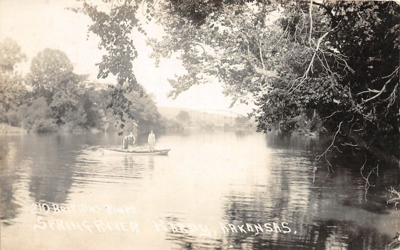 F43/ Hardy Kansas RPPC Postcard c1920s Spring River Boat People 1