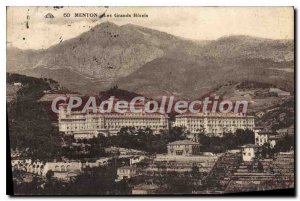 Old Postcard Menton Great Hotels