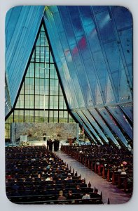 Interior View Of Protestant Chapel Colorado Springs Postcard Posted 1972 Church