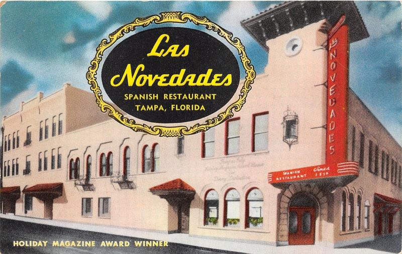 Tampa Florida~Las Novedades Spanish Restaurant @ Broadway & 15th Street~1950s Pc