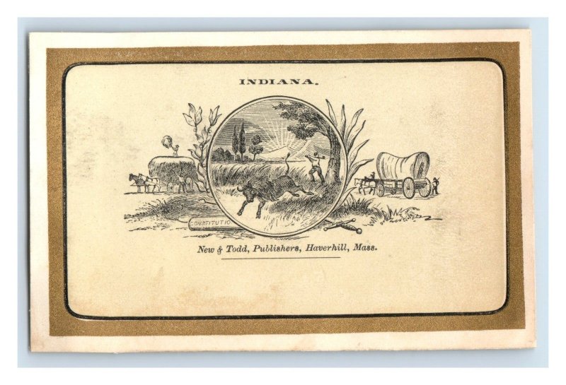 1880s New & Todd Indiana State Seal P112