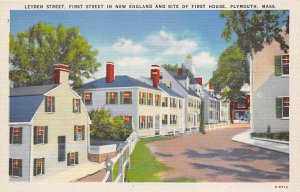 Leyden Street First Street in New England and Site - Plymouth, Massachusetts ...