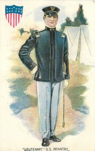 Postcard C-1910 Military Lieutenant US Infantry American Art Works 23-557