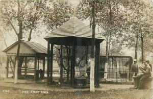1909 Hammond Indiana Lake Front Park zoo RPPC Postcard 26-697