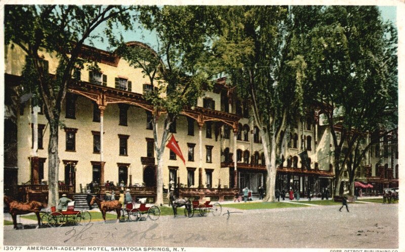 Vintage Postcard American-Adelphi Hotel Saratoga Springs New York Phostint Card