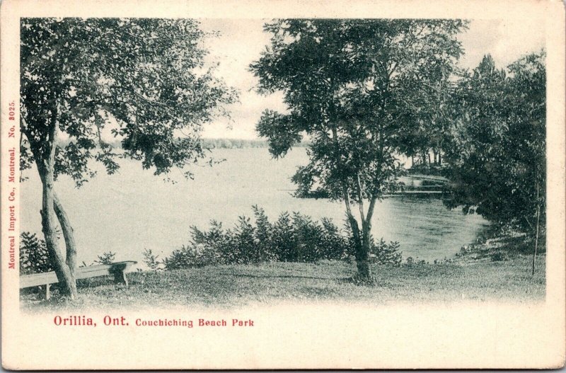 Vtg Orillia Ontario Canada Couchiching Beach Park 1910s Old View Postcard