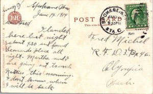 1910s Portland Oregon Oaks Amusement Park Chute the Chutes Postcard KO10