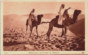 Algeria Mebaristes Traversant le Sahara Vintage Postcard C190