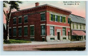 ST STEPHEN, New Brunswick, Canada ~ BANK of NOVA SCOTIA 1921 Postcard