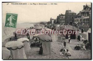 Old Postcard Villers Sur Mer Plage high Maree