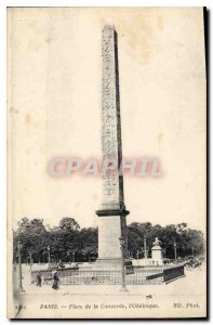 Postcard Old Paris Concorde Square the obelisk