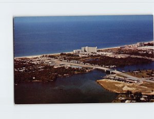 Postcard Aerial View Of Stickney Point Bridge, Sarasota, Florida