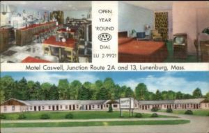 Lunenburg MA Motel Caswell Postcard