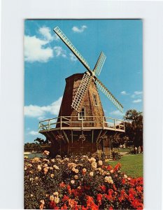 Postcard A Dutch Windmill Bordered with roses Cypress Gardens Florida USA